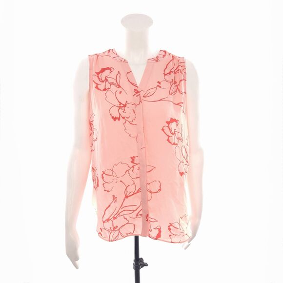 NYDJ Sleeveless Pink Red Floral Button Front Blouse Womens XS - Picture 1 of 8